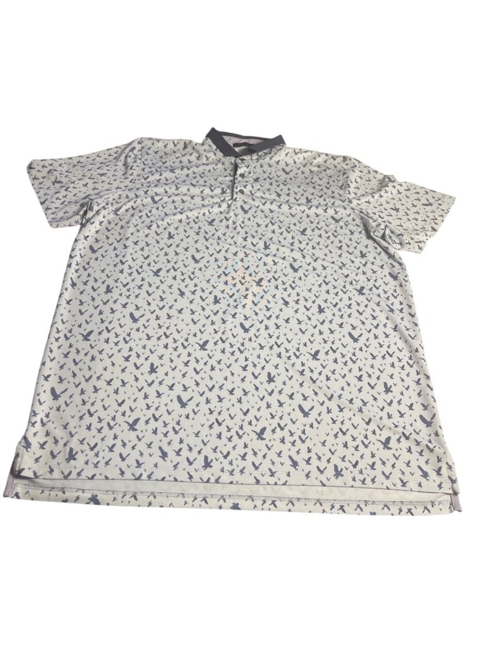Greyson Mens XL Golf Polo Shirt Eagle Bird Print Lightweight blue & purple